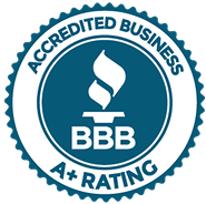 BBB Accredited Business logo with A+ rating, symbolizing trust and quality for Funky Painting's residential and commercial painting services in Star, Idaho.