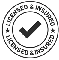 Licensed and insured seal for Funky Painting, emphasizing trust and professionalism in painting services.
