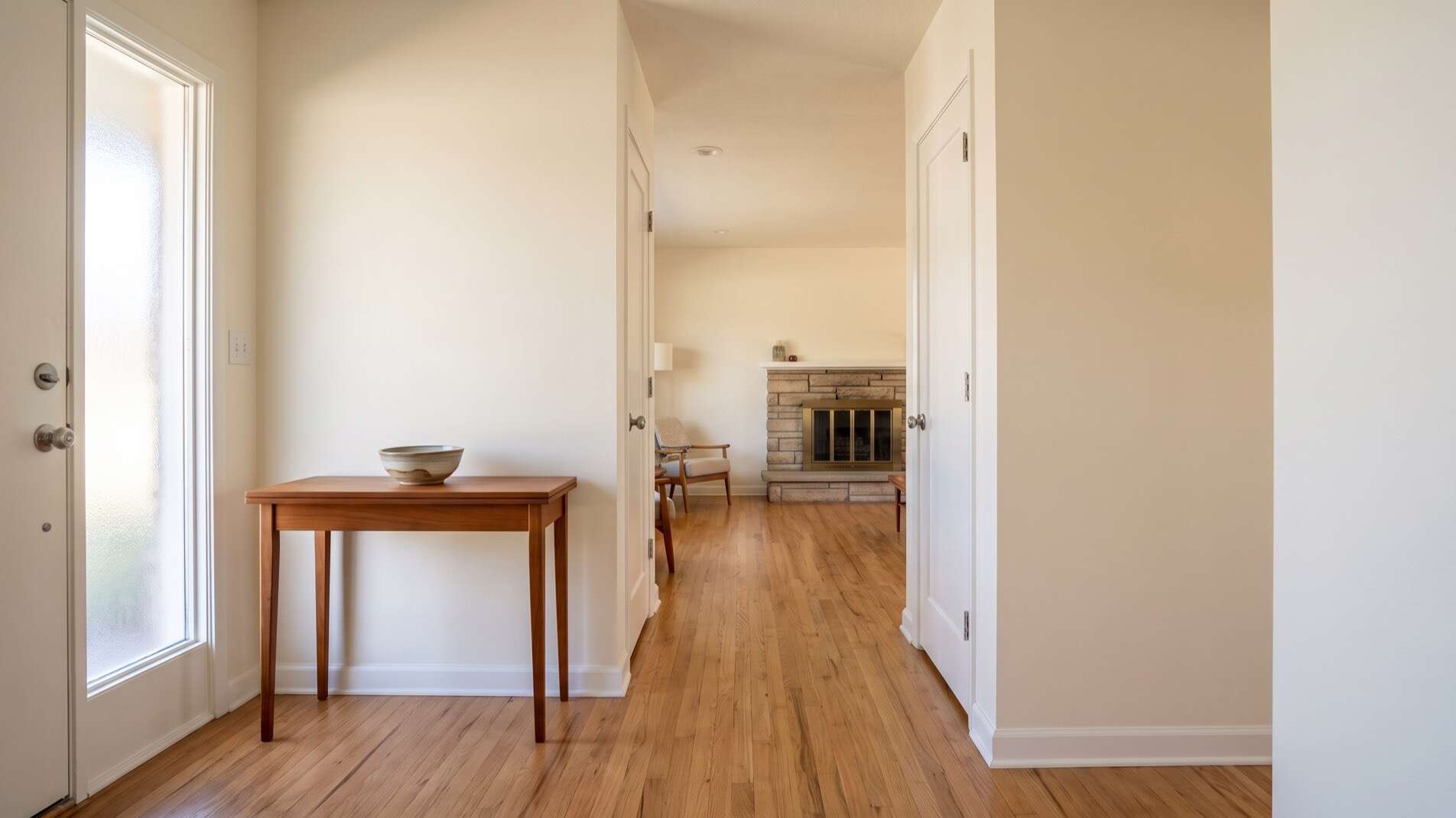 Freshly painted entry and hallway in a Boise Bench home ready for holiday guests